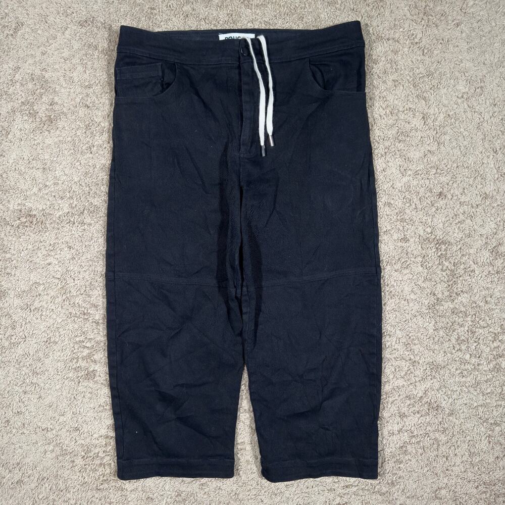 Roucha Women's Size CC (10-14) Black New Pal Denim Cinch Waist Crop Pants